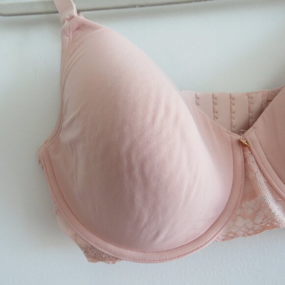 NATORI Bliss Perfection Unlined Underwired Lace Bra in Rose Beige - Size 36DD - Picture 5 of 14